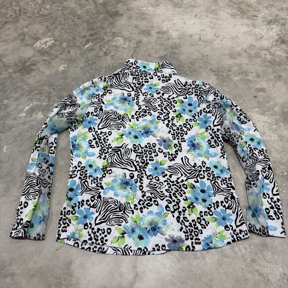 IBKUL Women’s Zebra Print 1/2 Zip Size Large - Picture 6 of 6